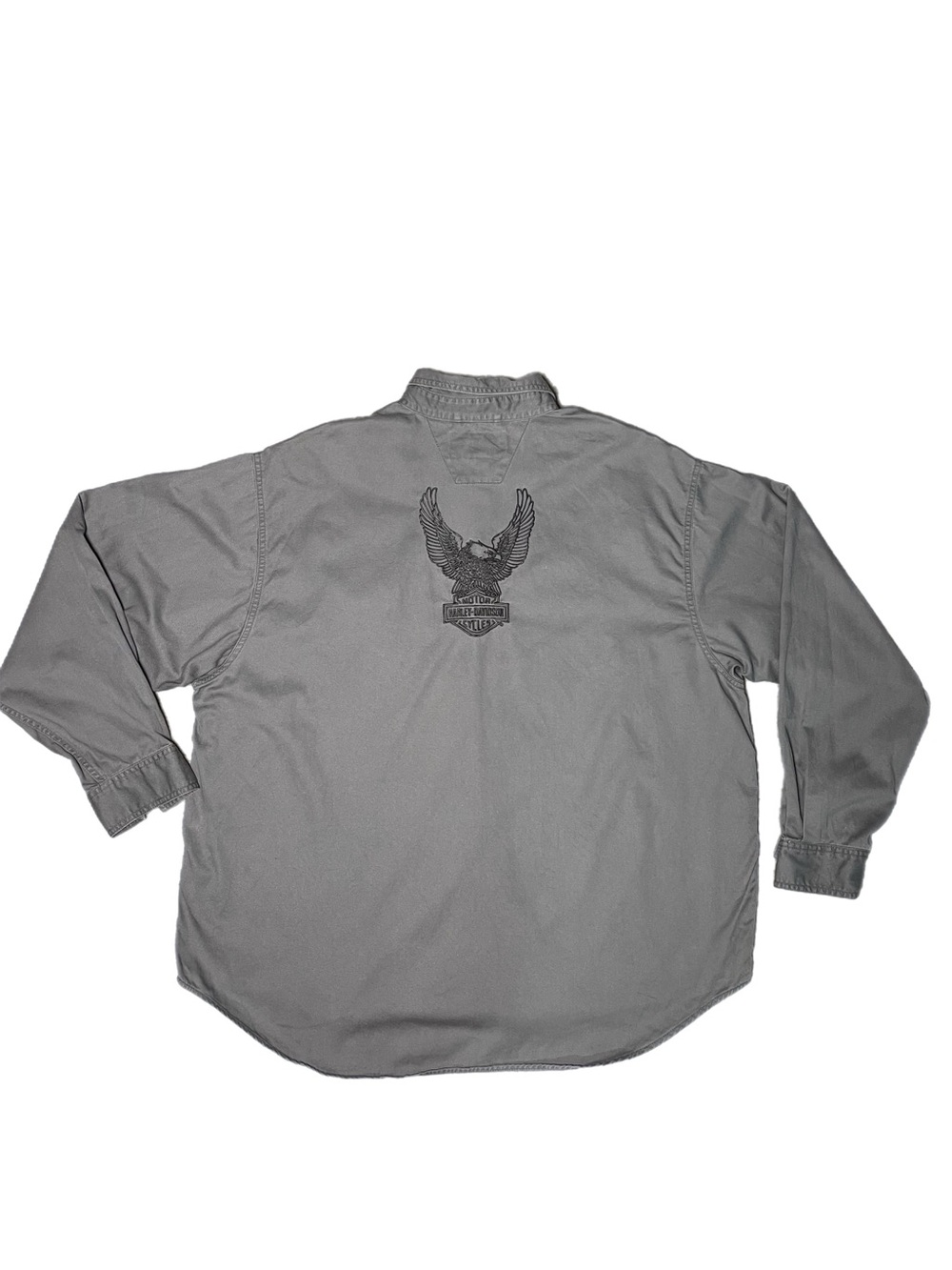 Vintage 90s Front/Back Embroidered Harley Davidson Button-Down Shirt